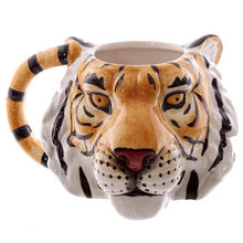 Load image into Gallery viewer, Animal Pets Lion Leopard Tiger Head Ceramics Coffee Cup Coloured Drawing Pattern Hree-dimensional Cappuccino Latte Milk Mugs
