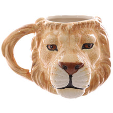 Load image into Gallery viewer, Animal Pets Lion Leopard Tiger Head Ceramics Coffee Cup Coloured Drawing Pattern Hree-dimensional Cappuccino Latte Milk Mugs
