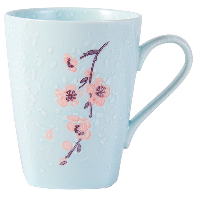 OUSSIRRO360ml Creative Ceramic Mug Special Slotted Cup Breakfast bowl Mug Home Office Fancy Gift for Tea Drinker